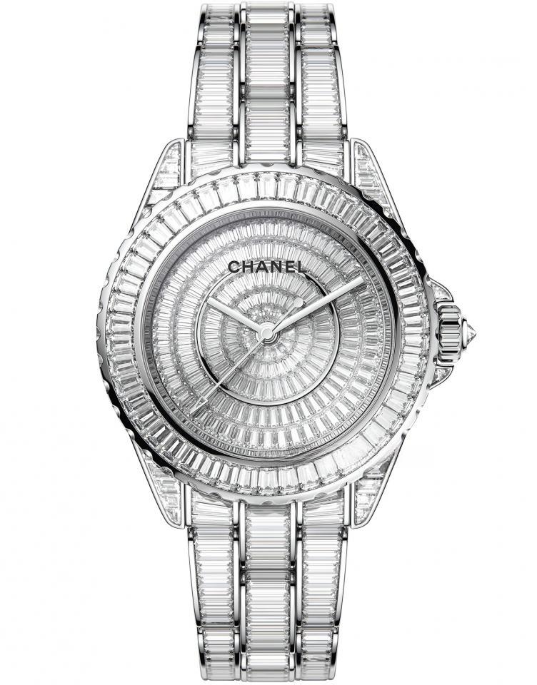 （J12 River 38毫米長階梯形切割鑽石腕錶）